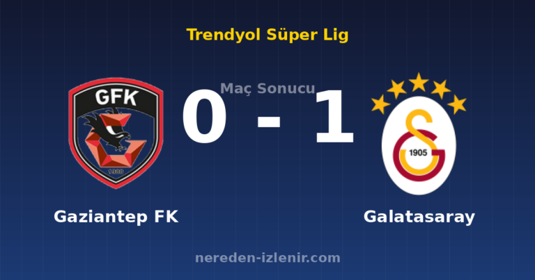 Gaziantep FK 0-1 Galatasaray