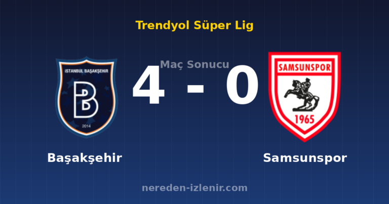 Başakşehir 4-0 Samsunspor