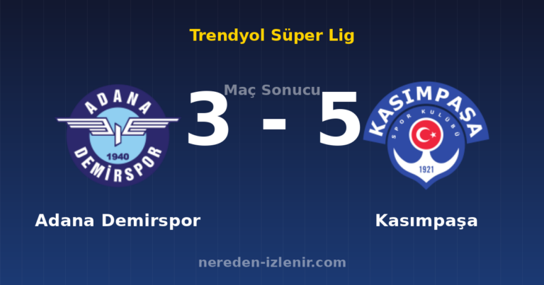 Adana Demirspor 3-5 Kasımpaşa