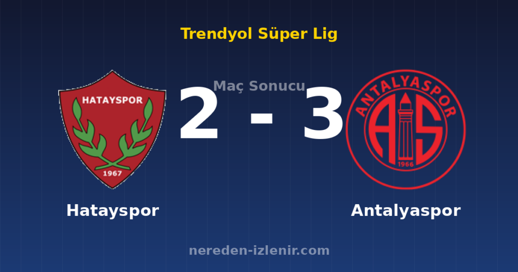 Hatayspor 2-3 Antalyaspor