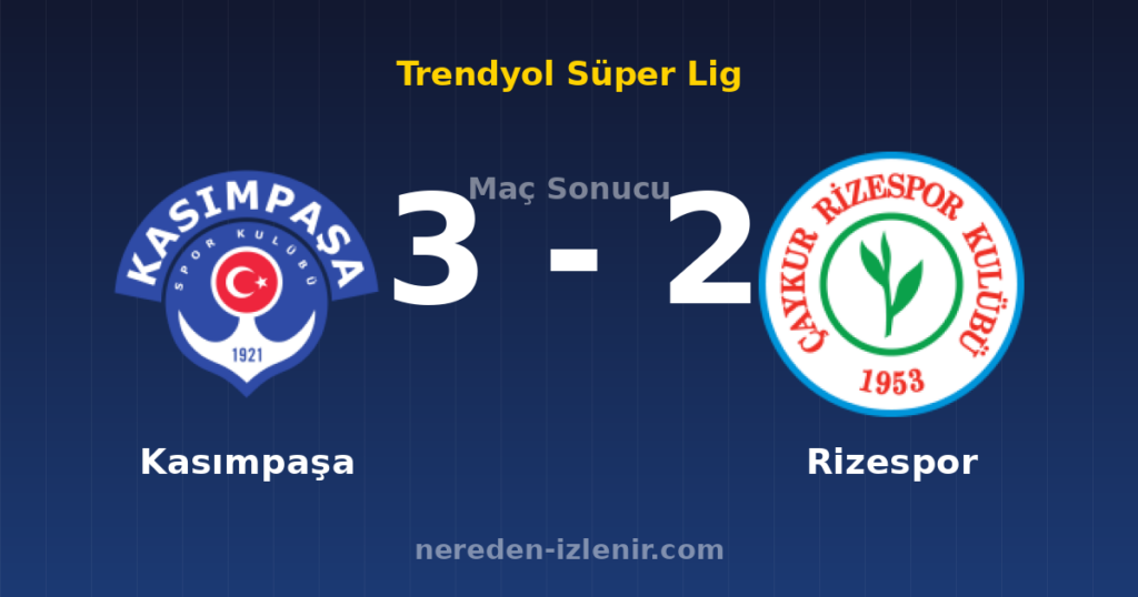Kasımpaşa 3-2 Rizespor