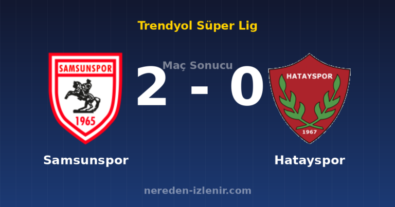 Samsunspor 2-0 Hatayspor