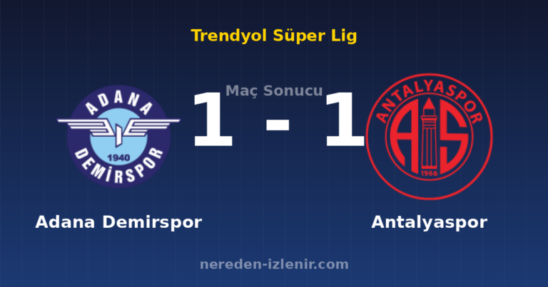 Adana Demirspor 1-1 Antalyaspor