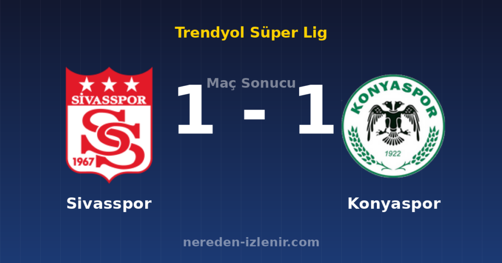 Sivasspor 1-1 Konyaspor
