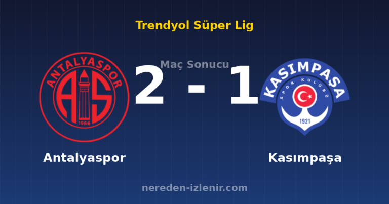 Antalyaspor 2-1 Kasımpaşa