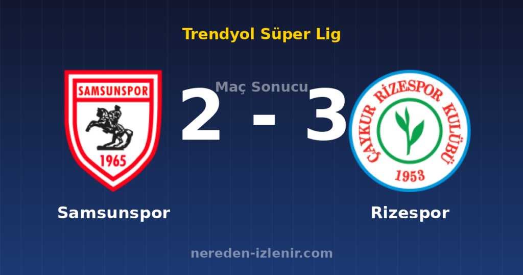 Samsunspor 2-3 Rizespor