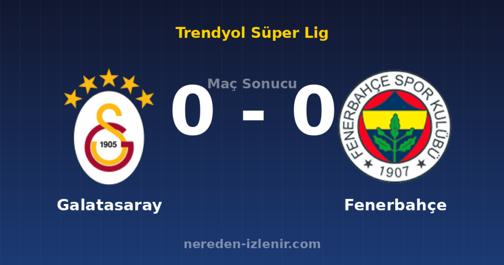 Galatasaray 0-0 Fenerbahçe