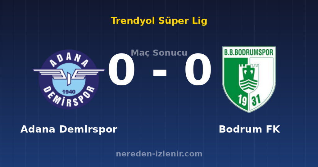 Adana Demirspor 0-0 Bodrum FK