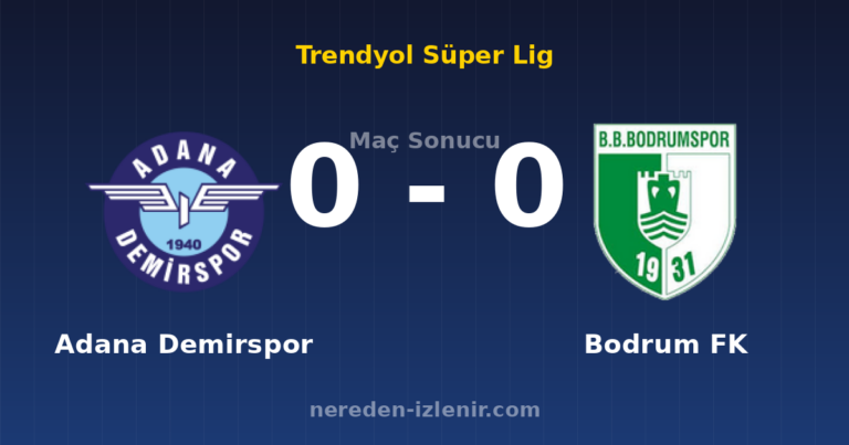 Adana Demirspor 0-0 Bodrum FK