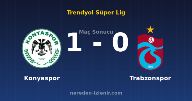 Konyaspor 1-0 Trabzonspor