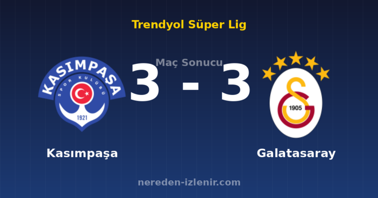 Kasımpaşa 3-3 Galatasaray