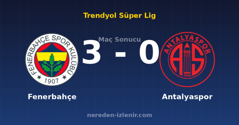 Fenerbahçe 3-0 Antalyaspor
