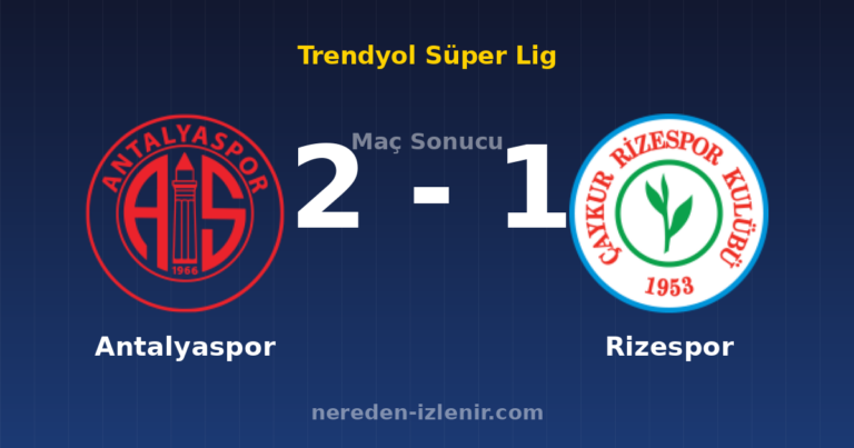 Antalyaspor 2-1 Rizespor