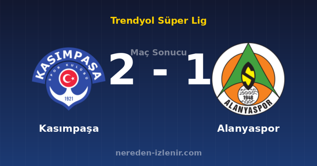 Kasımpaşa 2-1 Alanyaspor