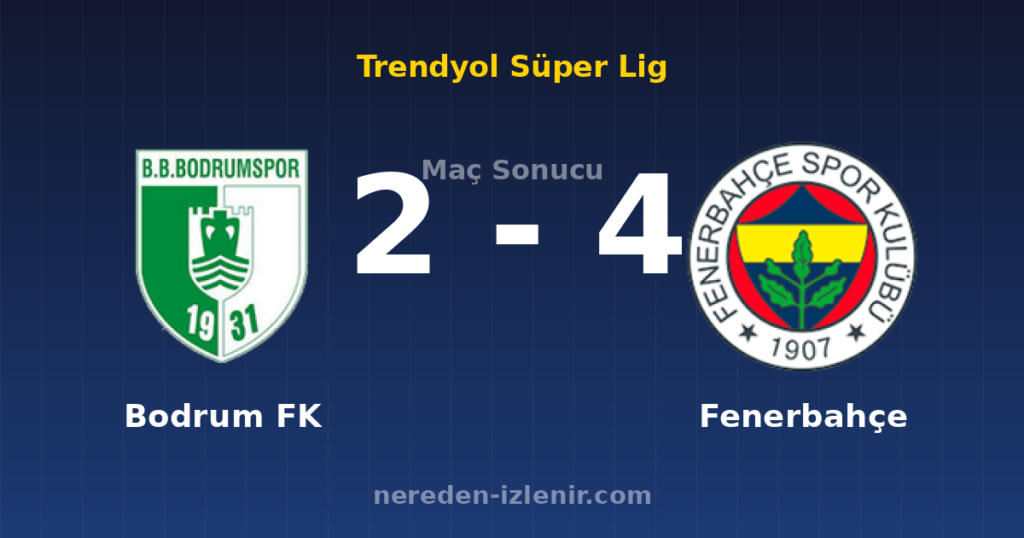 Bodrum FK 2-4 Fenerbahçe