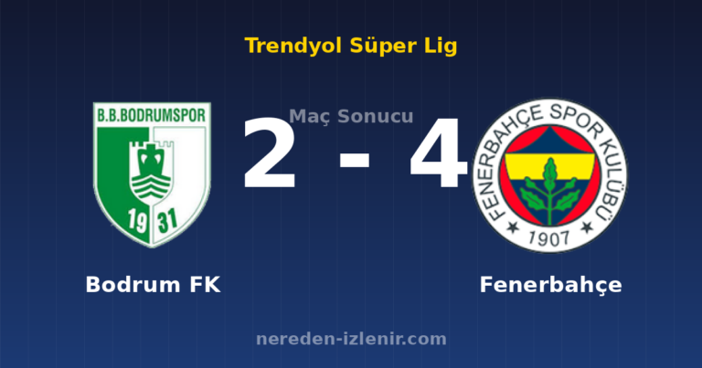 Bodrum FK 2-4 Fenerbahçe