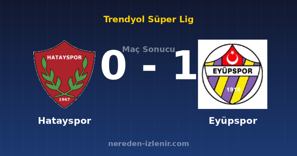 Hatayspor 0-1 Eyüpspor