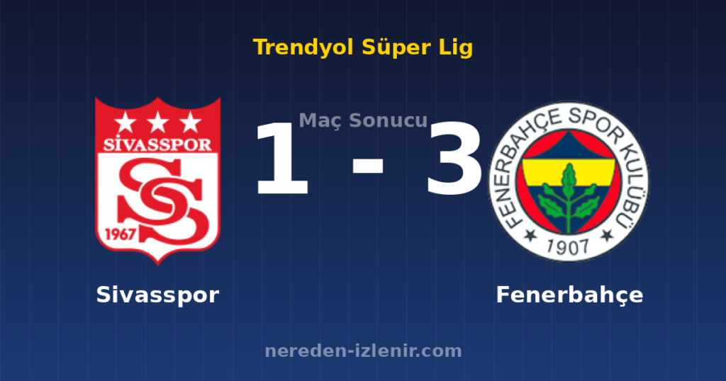 Sivasspor 1-3 Fenerbahçe