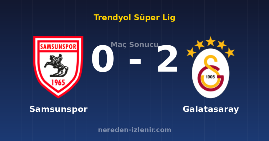 Samsunspor 0-2 Galatasaray