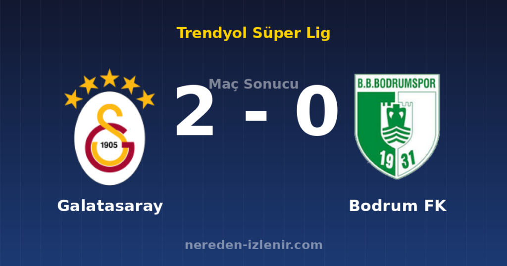 Galatasaray 2-0 Bodrum FK