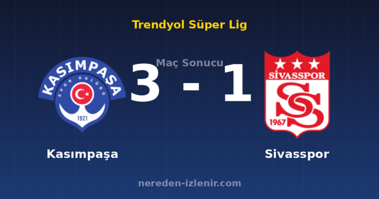 Kasımpaşa 3-1 Sivasspor