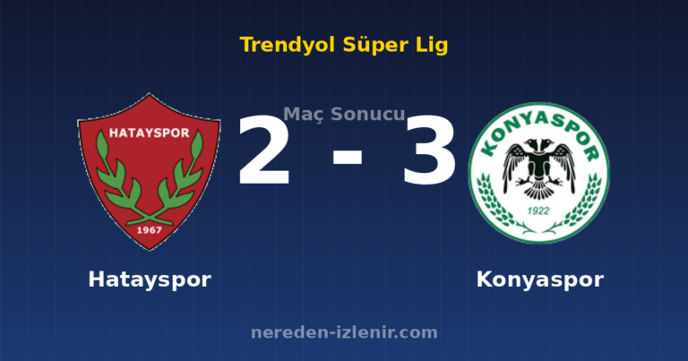 Hatayspor 2-3 Konyaspor