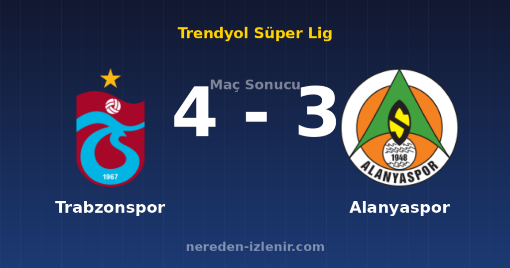 Trabzonspor 4-3 Alanyaspor