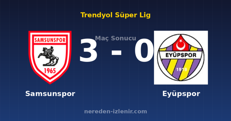 Samsunspor 3-0 Eyüpspor