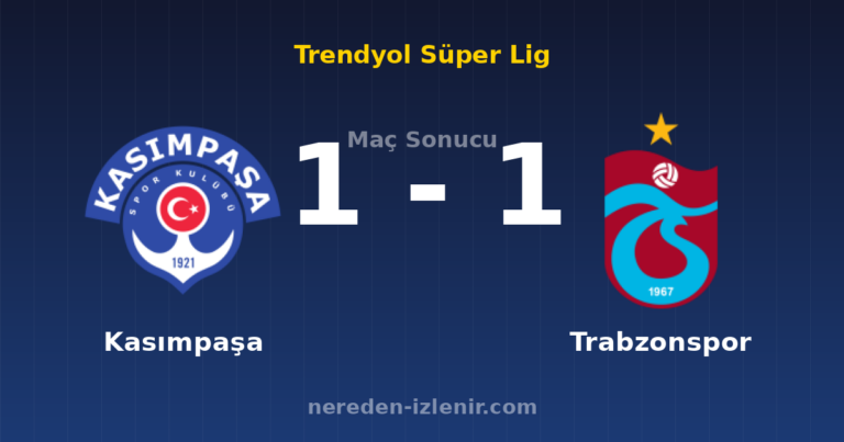 Kasımpaşa 1-1 Trabzonspor