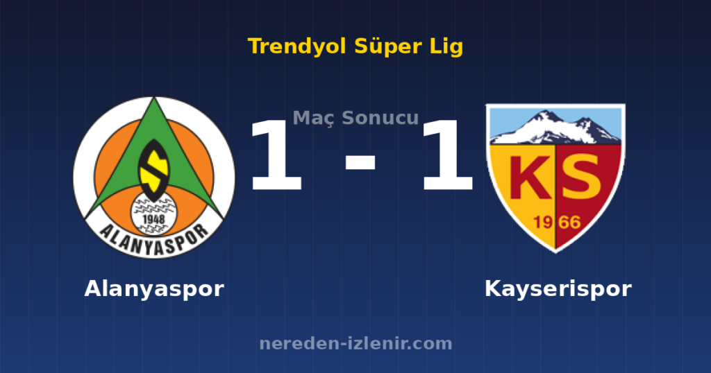 Alanyaspor 1-1 Kayserispor