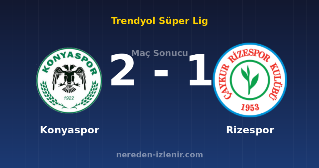 Konyaspor 2-1 Rizespor