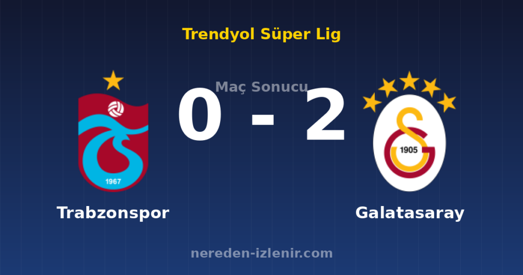 Trabzonspor 0-2 Galatasaray