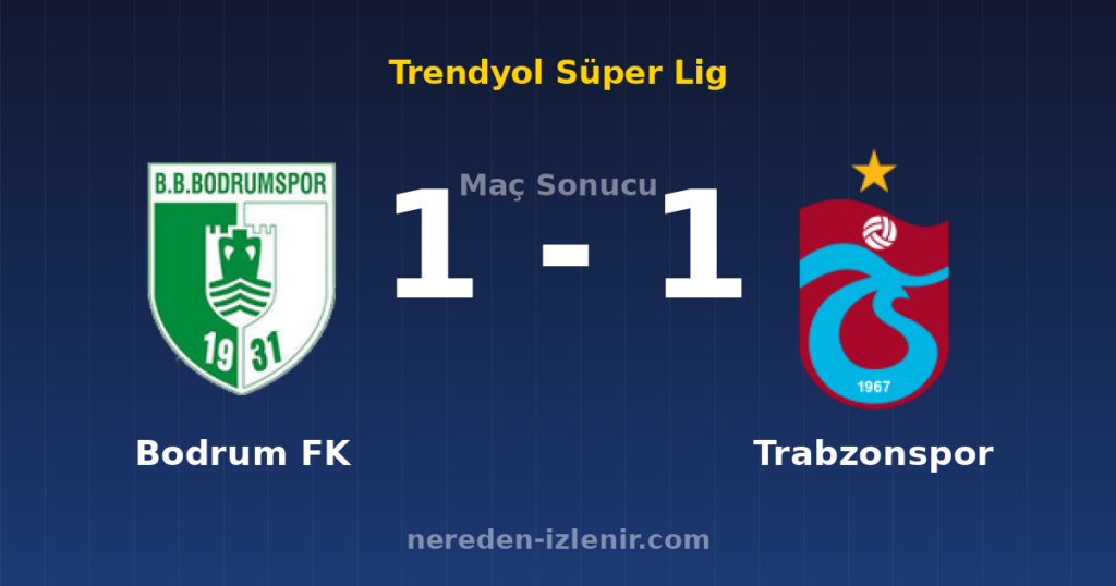 Bodrum FK 1-1 Trabzonspor