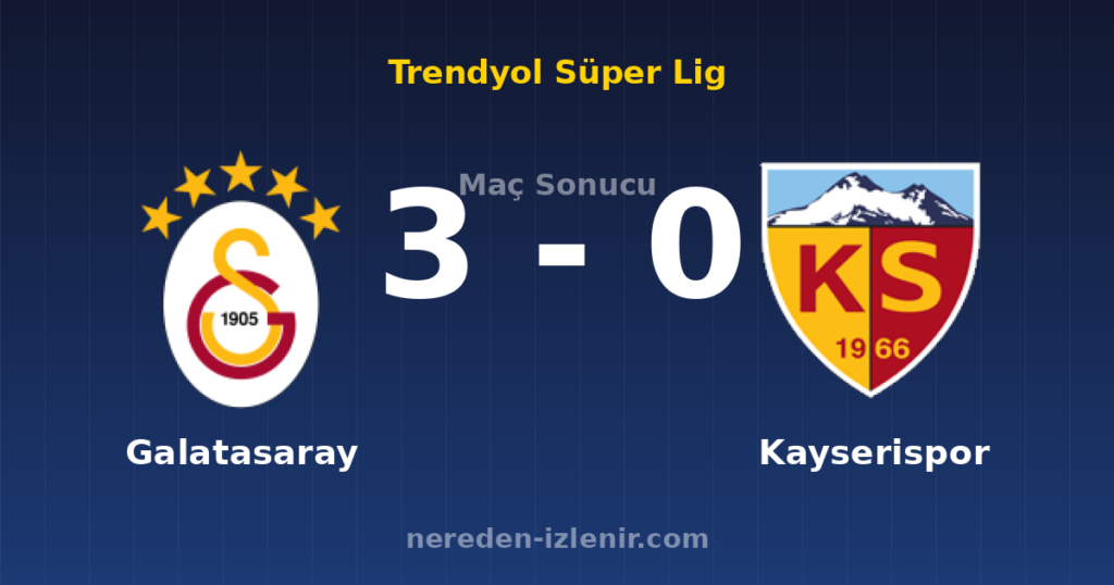 Galatasaray 3-0 Kayserispor