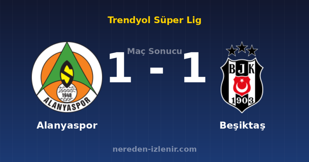 Alanyaspor 1-1 Beşiktaş