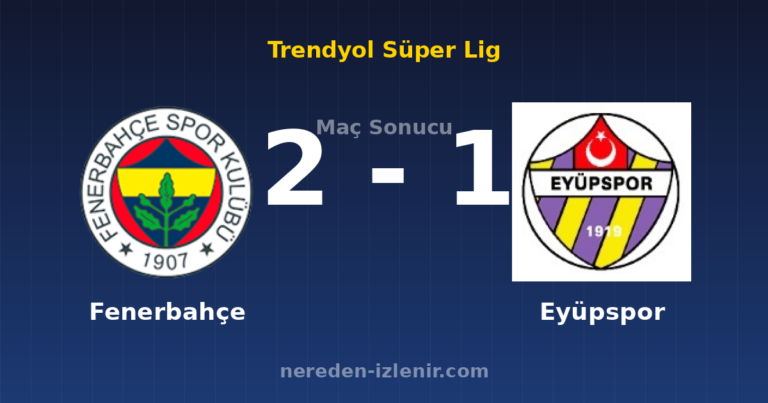 Fenerbahçe 2-1 Eyüpspor