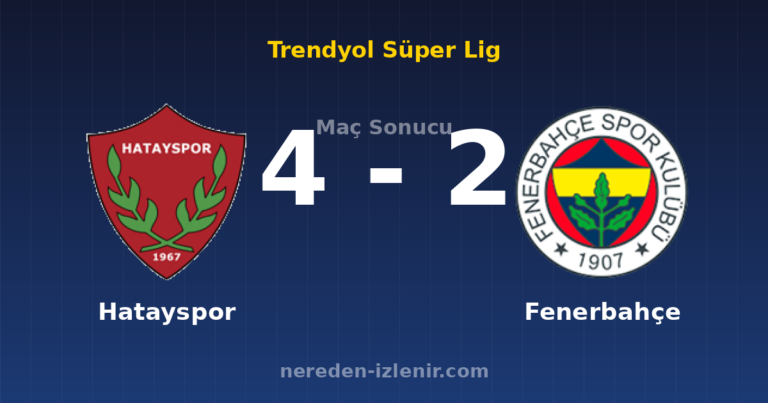 Hatayspor 4-2 Fenerbahçe