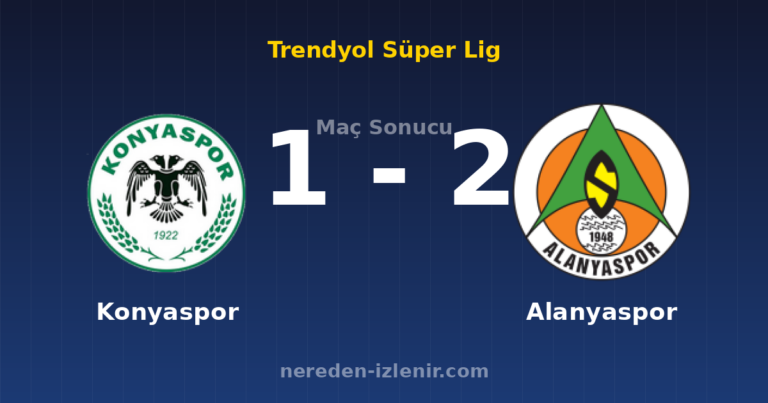 Konyaspor 1-2 Alanyaspor