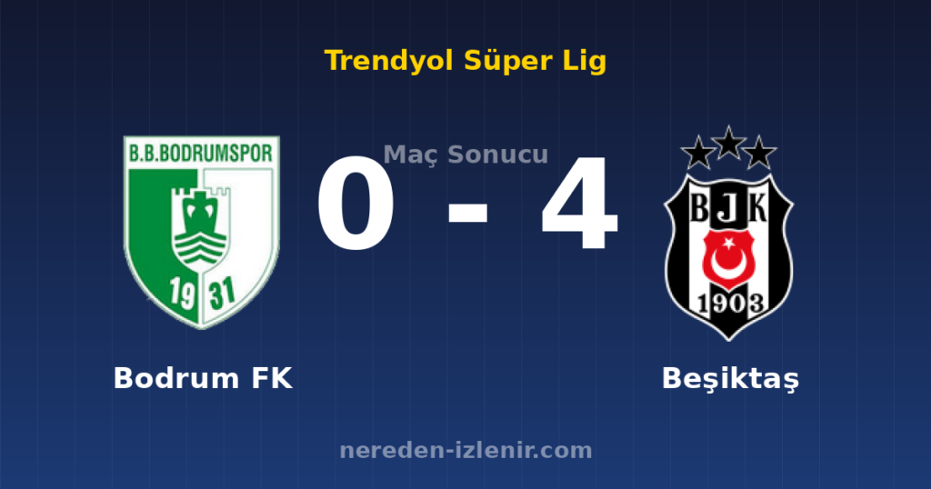 Bodrum FK 0-4 Beşiktaş