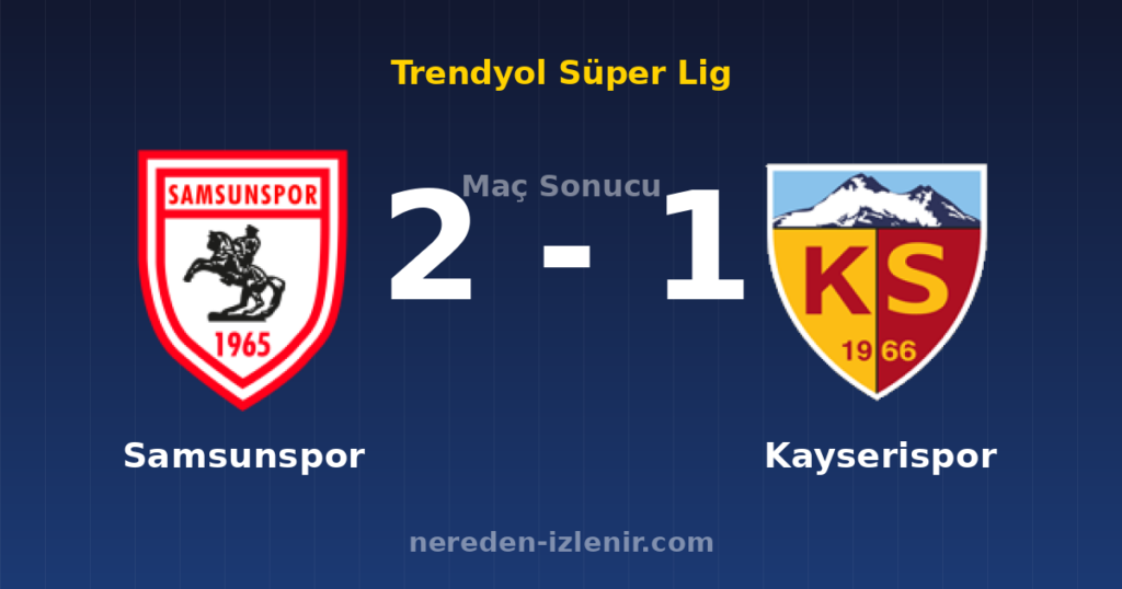 Samsunspor 2-1 Kayserispor