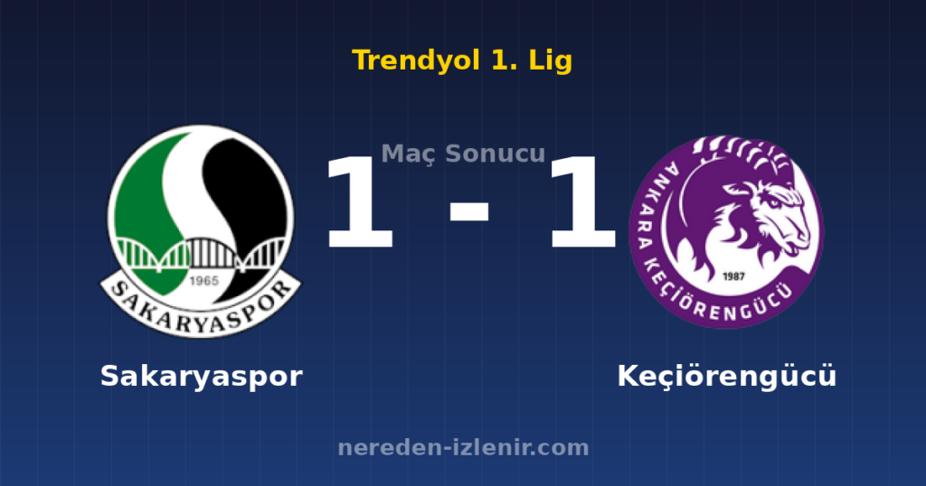 Sakaryaspor 1-1 Keçiörengücü