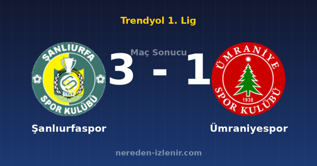 Şanlıurfaspor 3-1 Ümraniyespor