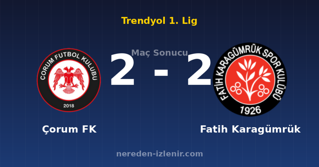 Çorum FK 2-2 Fatih Karagümrük
