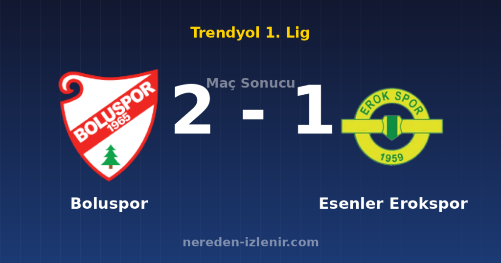 Boluspor 2-1 Esenler Erokspor