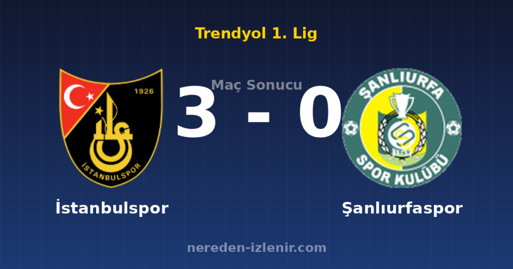 İstanbulspor 3-0 Şanlıurfaspor