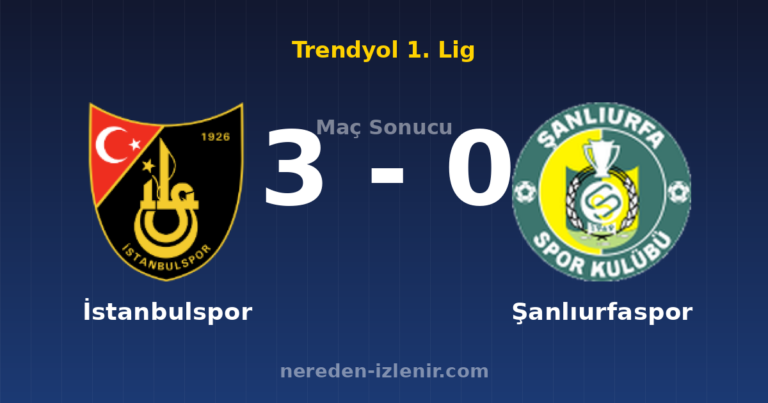 İstanbulspor 3-0 Şanlıurfaspor