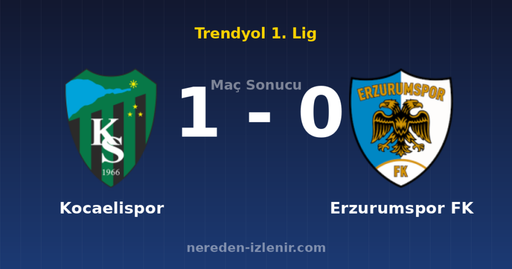 Kocaelispor 1-0 Erzurumspor FK
