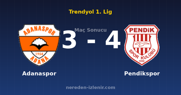 Adanaspor 3-4 Pendikspor