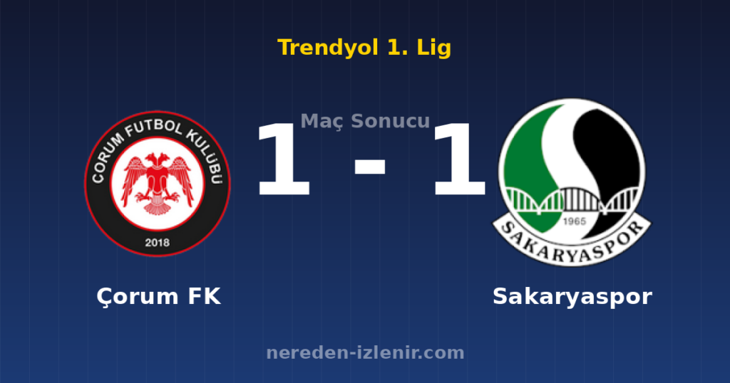 Çorum FK 1-1 Sakaryaspor