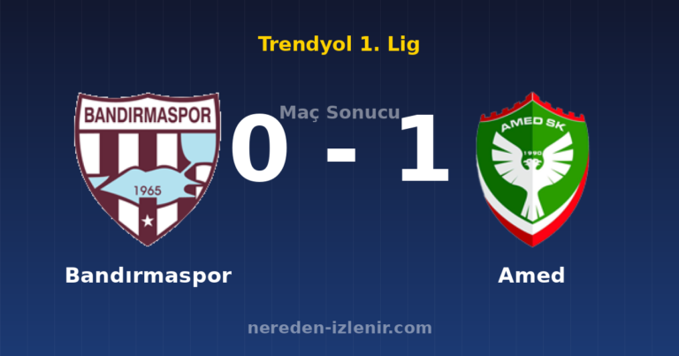 Bandırmaspor 0-1 Amed